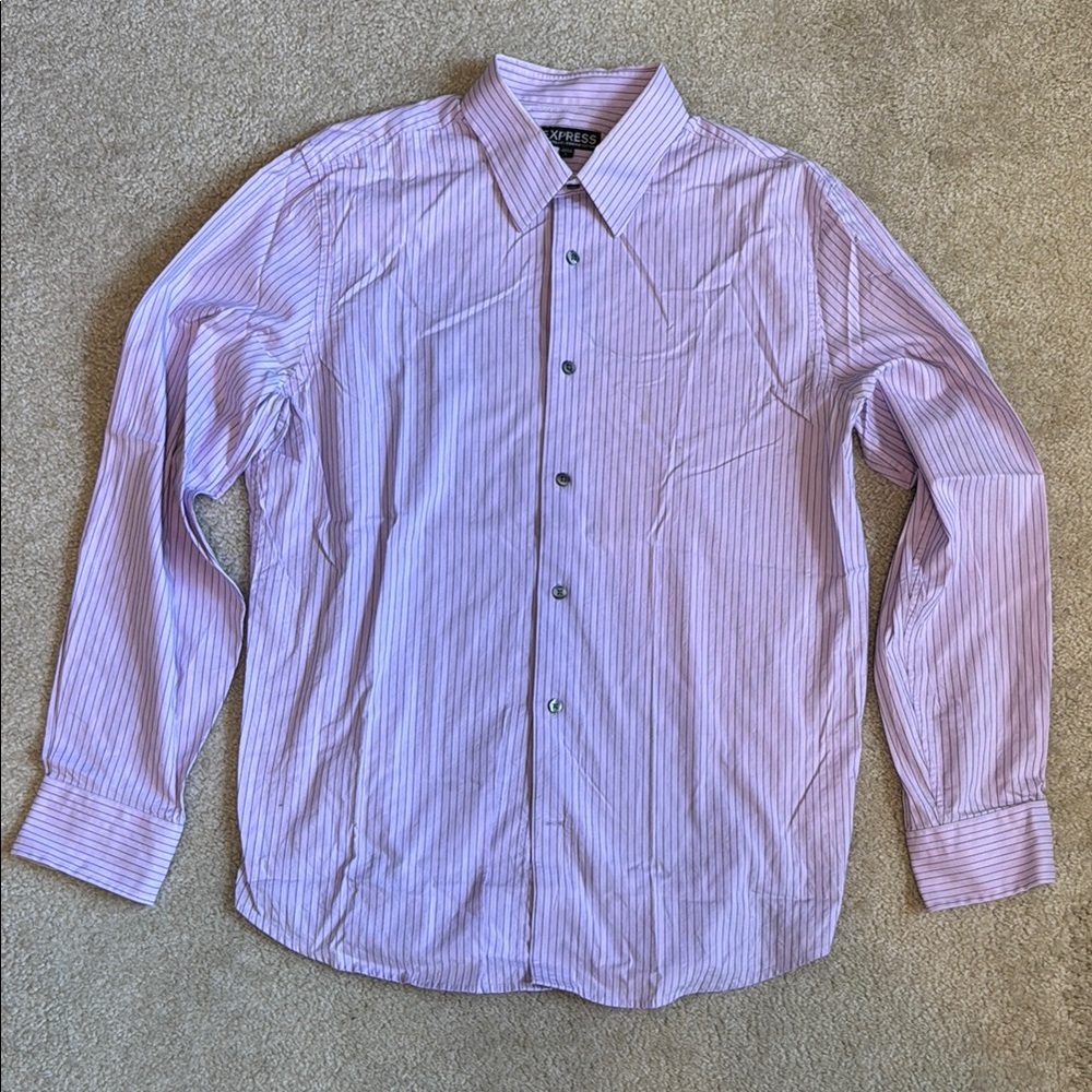 Express Modern Fit Stretch Cotton Button Down Shirt